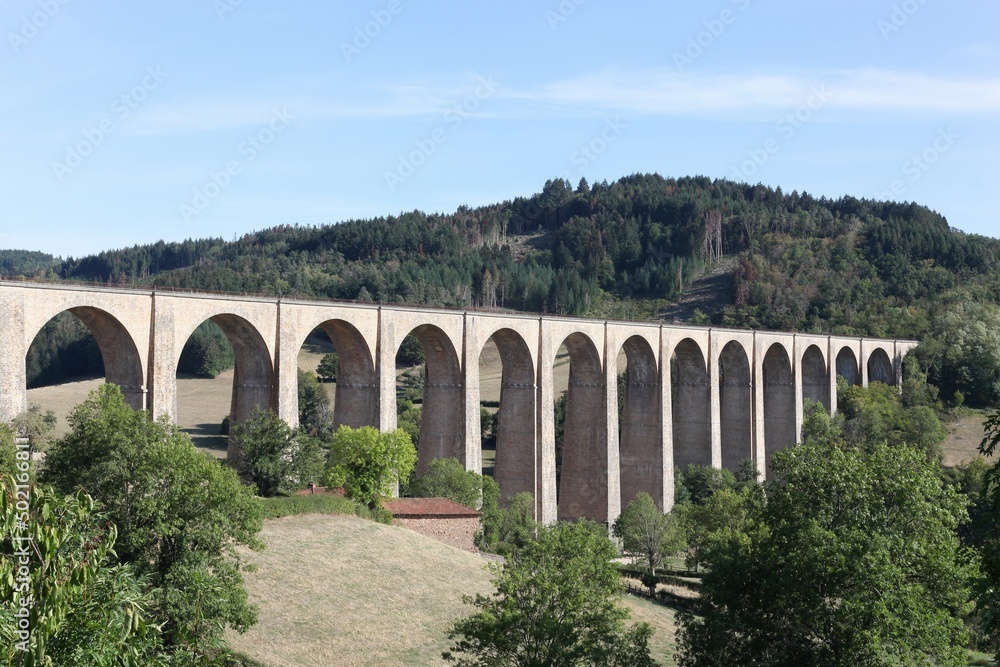 Viaduct of Mussy sous Dun in Burgundy, France 
