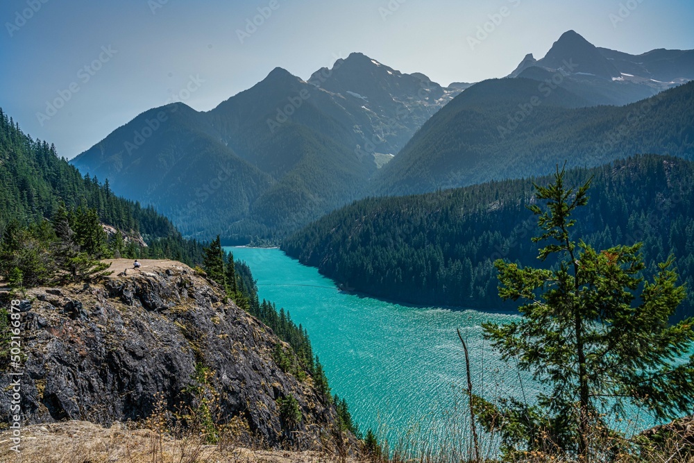 An overlooking landscape view of North Cascades NP, Washington