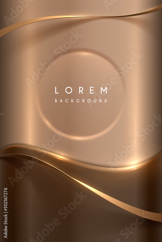 Abstract brown and gold backgrouns with ribbons