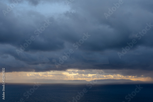 clouds over the sea at sunset