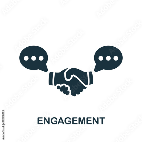 Engagement icon. Monochrome simple Community icon for templates, web design and infographics