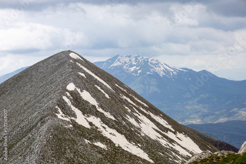 the top of Monte Alpi.  Monte Alpi, Lucan Apennines, Basilicata, Italy