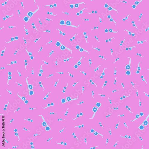 Pattern with sunglasses on a pink background.