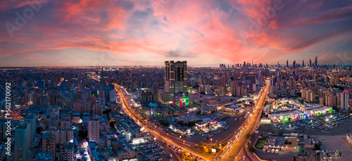 Photos Beautiful Sunset Time Aerial Panorama Of Hawalli City Kuwait