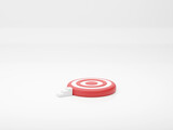target goals success business strategy concept white background 3D illustration