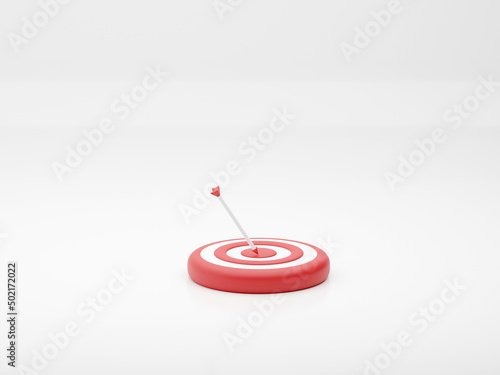 target goals success business strategy concept white background 3D illustration