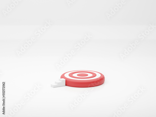 target goals success business strategy concept white background 3D illustration
