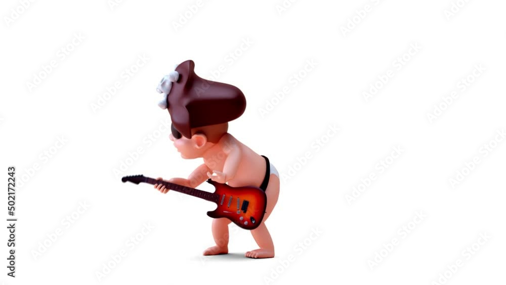 Fun 3D cartoon of a baby pirate Fun 3D cartoon of a baby pirate