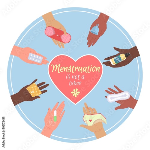 Menstruation not taboo vector female health poster