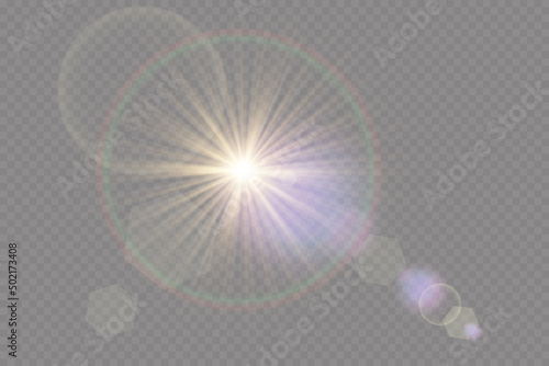 Vector transparent sunlight special lens flare light effect.