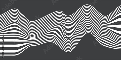 White and black broken wavy lines