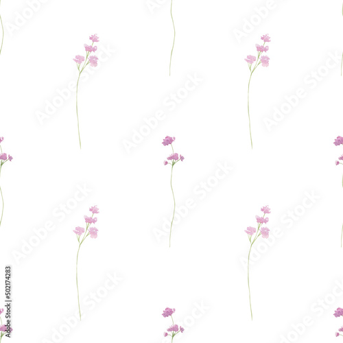 Watercolor floral seamless pattern watercolor. Summer wildflowers background. Botanical digital paper. 