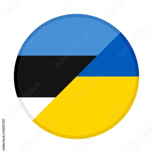 Free Download round icon of estonian and ukrainian flags. vector illustration isolated on white background - GFXLoad