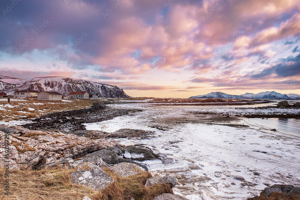 Fototapeta premium Winter Norway lake