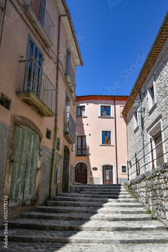 A narrow street in Sepino  a small village in Molise region  Italy.