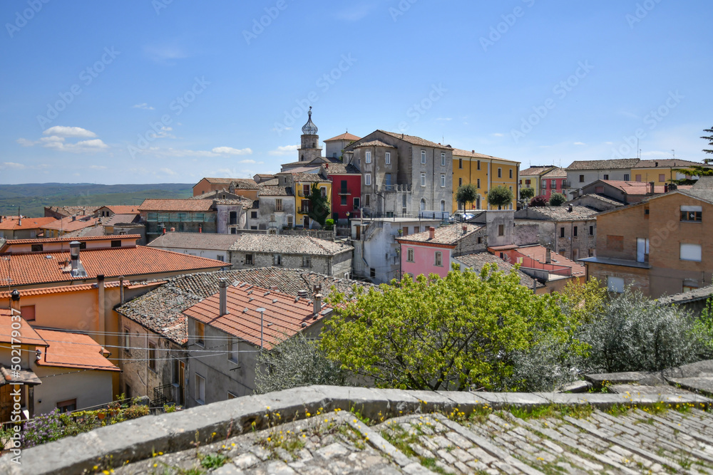 Panoramic view of Sepino, a small village in Molise region, Italy.