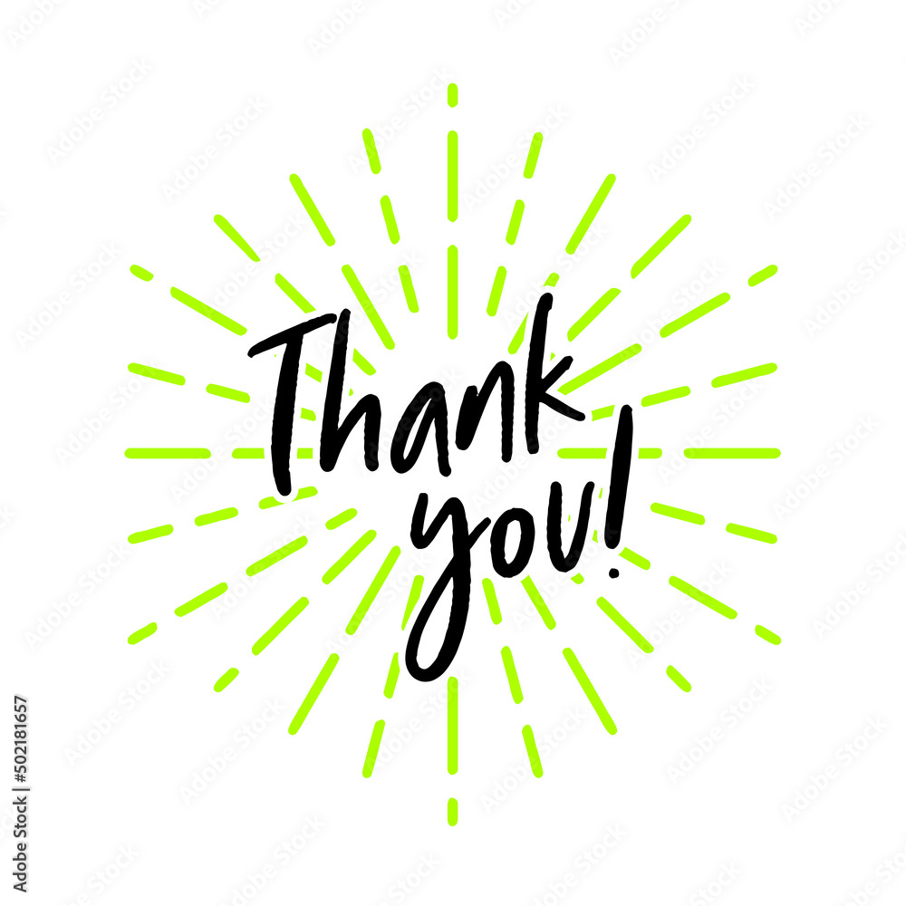 Obraz premium Thank You Card. Hand Written Lettering for Title, Heading, Photo Overlay, Wedding Invitation, Thank You Message.