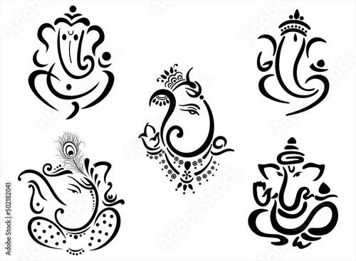 Ganesha, Aum, Hindu wedding card, Diwali, India	