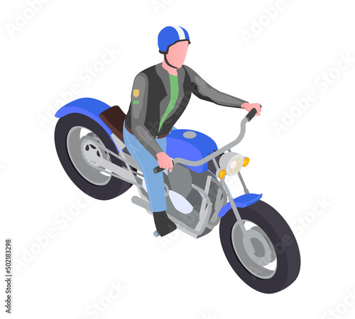 Biker Isometric Illustration