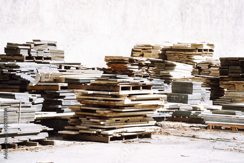 warehouse of flat stones in production