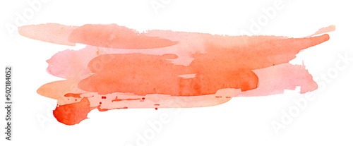 Watercolor red splashes isolated on white background