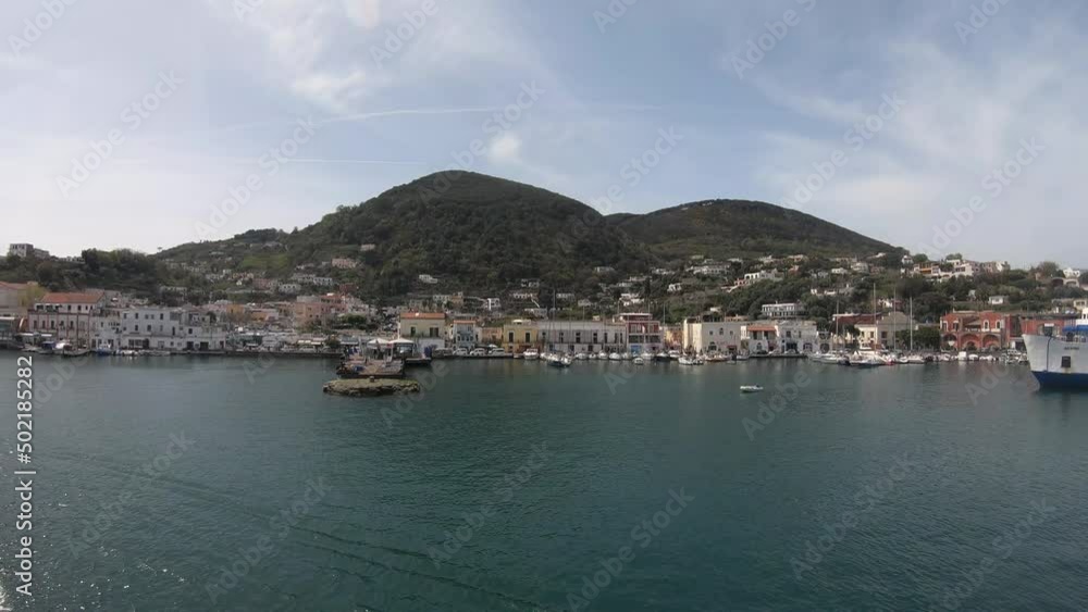arriving at the harbour of Ischia island by ferry. arriving at the harbour of Ischia island by ferry.