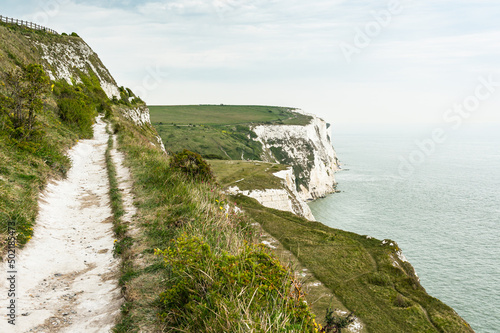 The White Cliffs of Dover is the region of English coastline facing the Strait of Dover and France. 