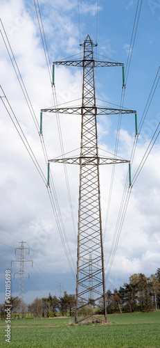 Wallpaper Mural high voltage pole on a green field Torontodigital.ca