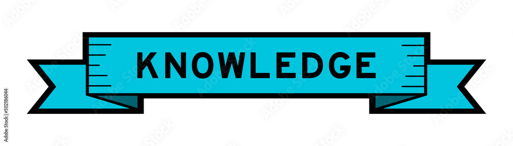 Ribbon label banner with word knowledge in blue color on white background Ribbon label banner with word knowledge in blue color on white background