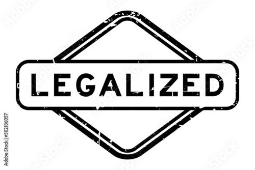 Grunge black legalized word rubber seal stamp on white background