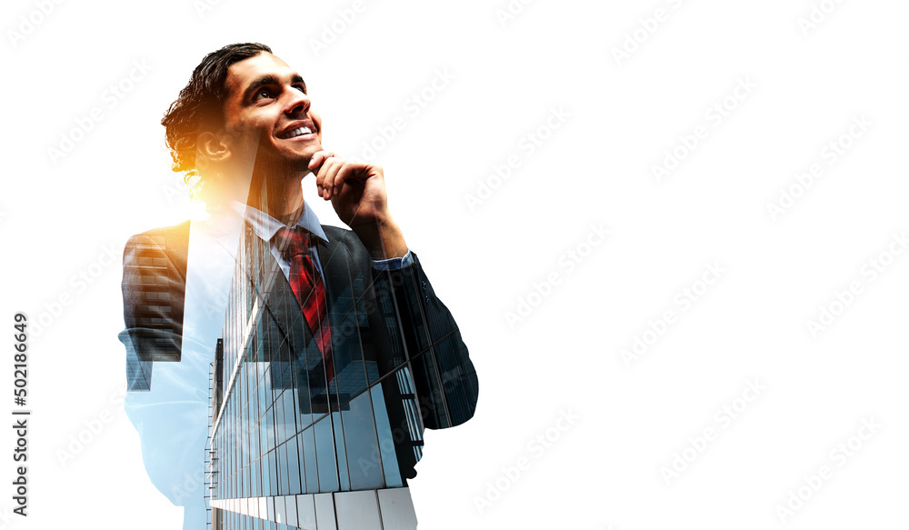 Portrait of an handsome confident business man . Mixed media Portrait of an handsome confident business man . Mixed media