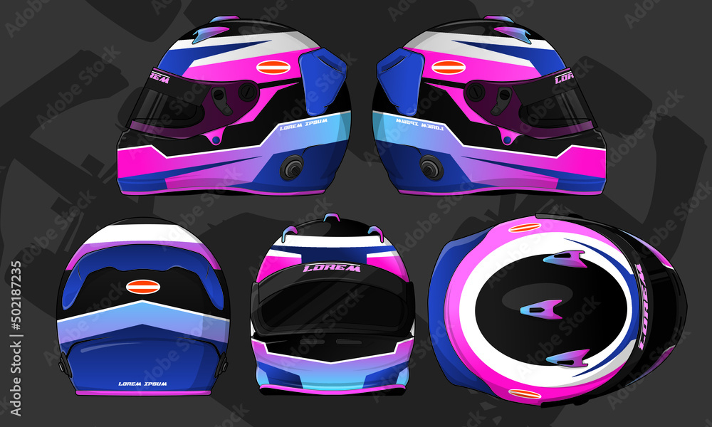 Vetor de Sports racing helmet template vector design do Stock Adobe Stock