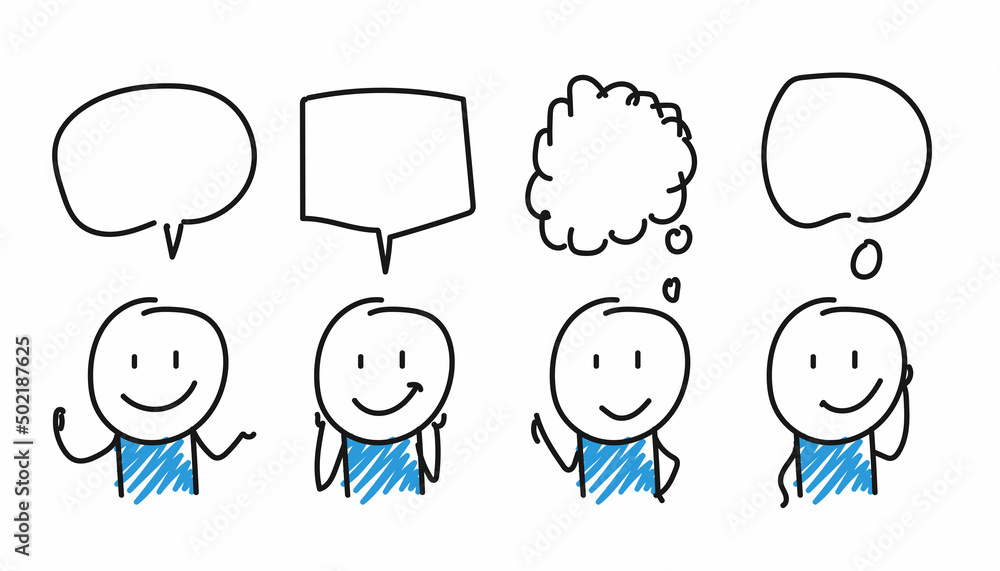 stickman various chat bubble expressions for business presentation stickman various chat bubble expressions for business presentation