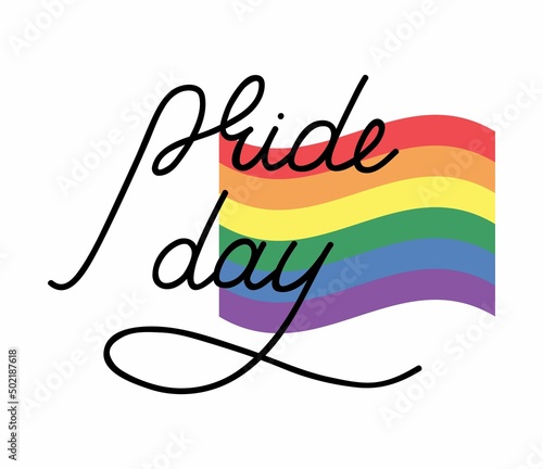 Rainbow LGBT in support of tolerant attitude towards the community and civic equality for all people. Calligraphy for pride month celebration. Celebration of individual freedom.