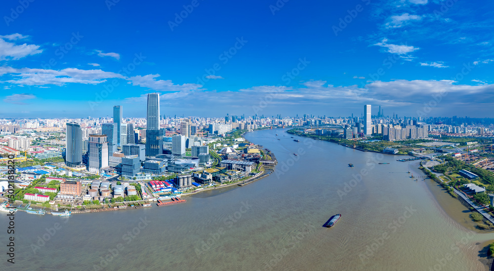 West Bank business district and Qiantan International Business District, Shanghai, China 