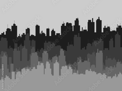 The contour of the urban landscape. Horizontal panorama of the city. City skyline for print, posters and promotional materials. Vector illustration