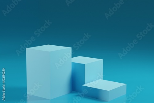 3d rendering product display with three platform background