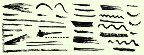 Wallpaper Mural Grunge vector dry paint brush strokes. Isolated, hand drawn collection Torontodigital.ca