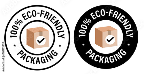 Apackaging industry abstract. 100% eco-friendly packaging vector icon. 