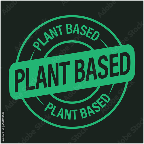 plant based vector iocn, green in color, isolated on dark background
