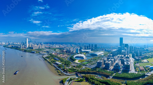Photography Shanghai Oriental Sports Center and Qiantan International Business District, Chi