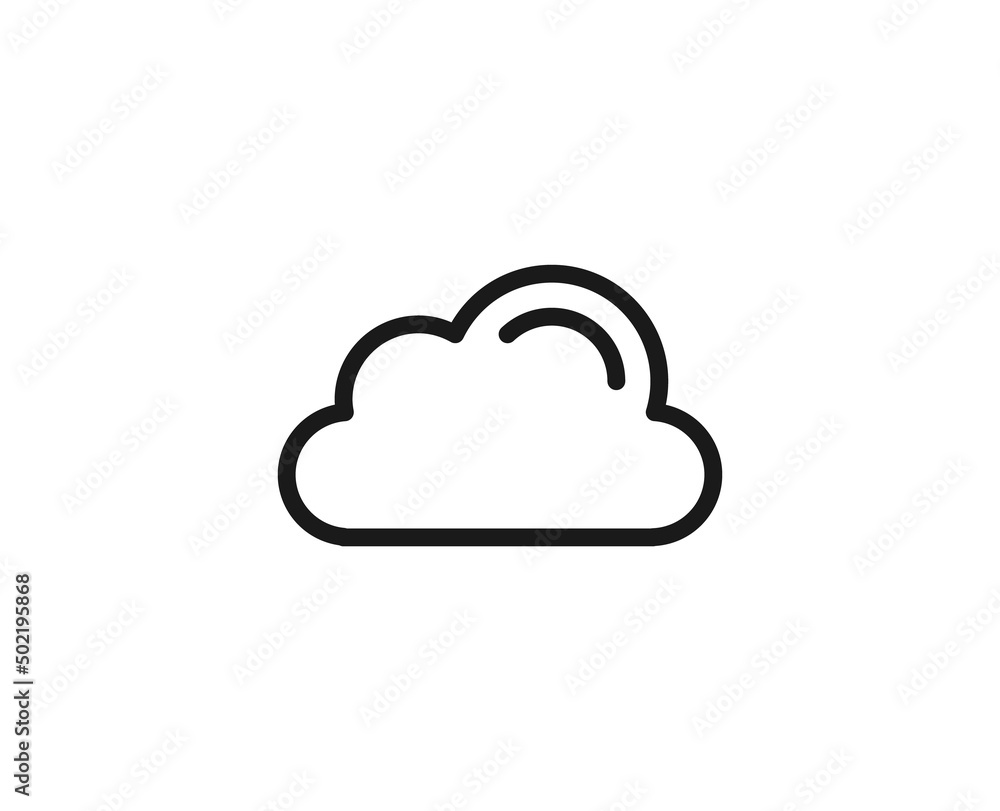 Cloud line icon on white background Cloud line icon on white background