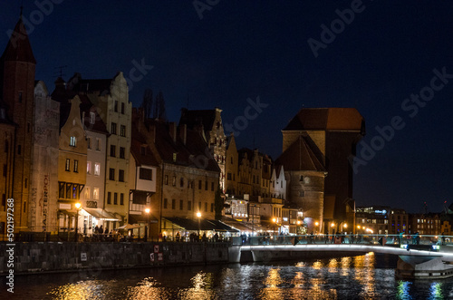 Starówka Gdańska w nocy 