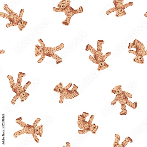 Seamless pattern of cute bear illustration,