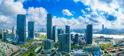 Canvas Print West Bank Business District, Shanghai, China