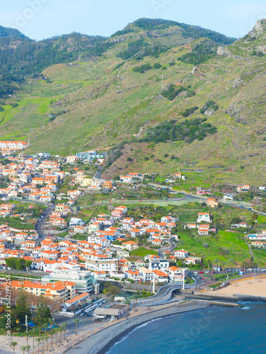 Madeira coast town skyline ...