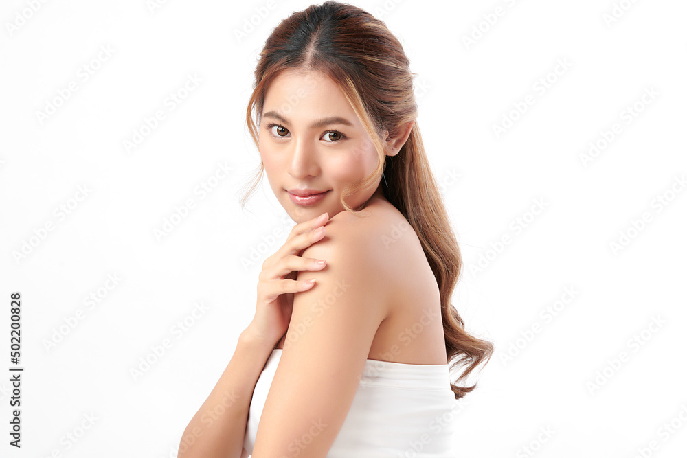 Beautiful young asian woman with clean fresh skin on white background, Face care, Facial treatment, Cosmetology, beauty and spa, Asian women portrait. Beautiful young asian woman with clean fresh skin on white background, Face care, Facial treatment, Cosmetology, beauty and spa, Asian women portrait.