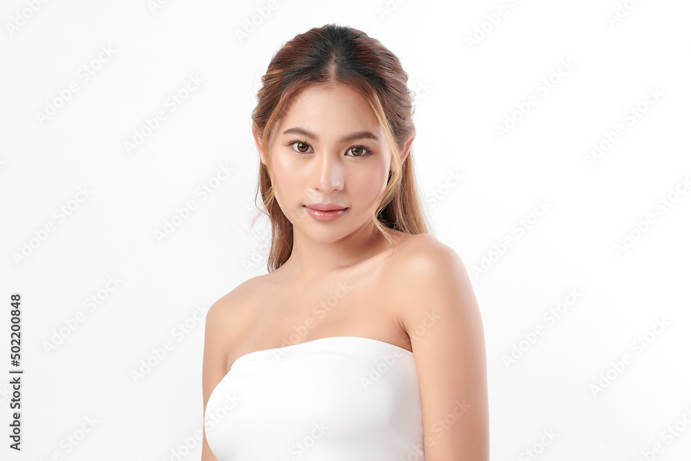 Beautiful young asian woman with clean fresh skin on white background, Face care, Facial treatment, Cosmetology, beauty and spa, Asian women portrait. Beautiful young asian woman with clean fresh skin on white background, Face care, Facial treatment, Cosmetology, beauty and spa, Asian women portrait.