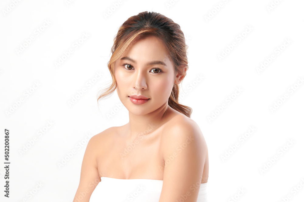 Beautiful young asian woman with clean fresh skin on white background, Face care, Facial treatment, Cosmetology, beauty and spa, Asian women portrait. Beautiful young asian woman with clean fresh skin on white background, Face care, Facial treatment, Cosmetology, beauty and spa, Asian women portrait.