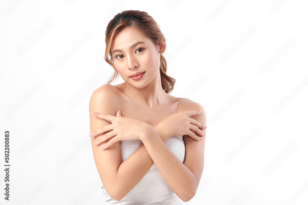 Beautiful young asian woman with clean fresh skin on white background, Face care, Facial treatment, Cosmetology, beauty and spa, Asian women portrait. Beautiful young asian woman with clean fresh skin on white background, Face care, Facial treatment, Cosmetology, beauty and spa, Asian women portrait.